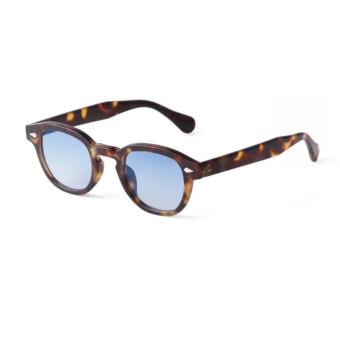 Lunettes de soleil rondes vintage effet écaille de tortue pour femmes et hommes