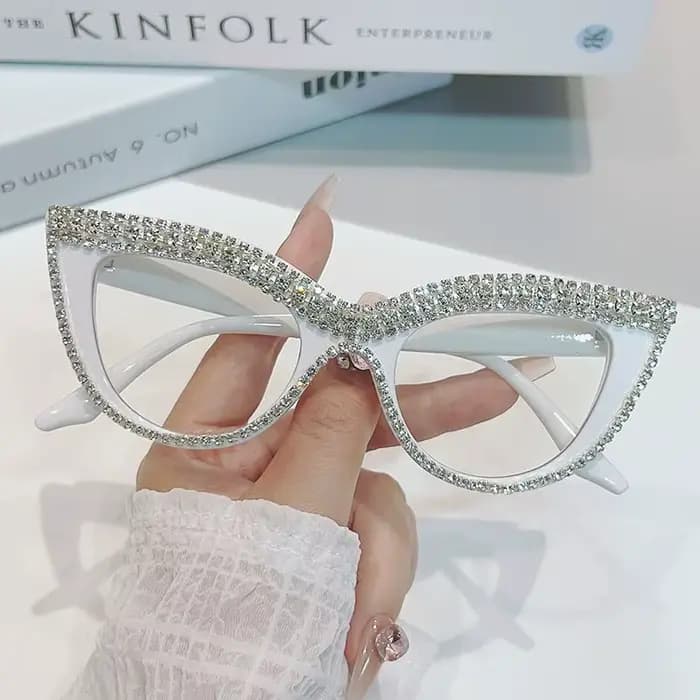 Shatar diamant clouté lunettes de lecture oeil de chat nouvelles femmes personnalisées Anti lumière bleue