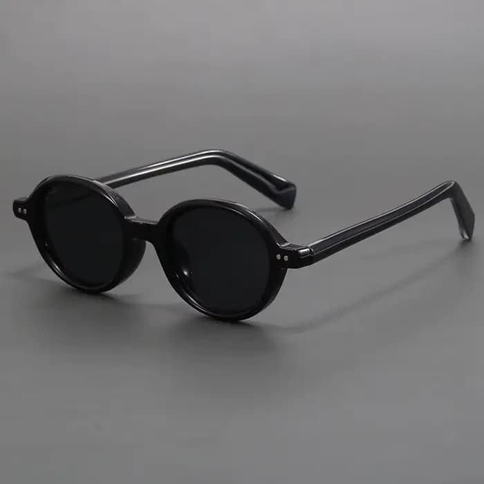 Acétate petites lunettes de soleil rondes polarisées hommes japonais unisexe ovale