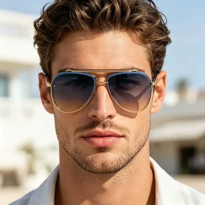 Lunettes de soleil tendance à double monture avec grandes montures