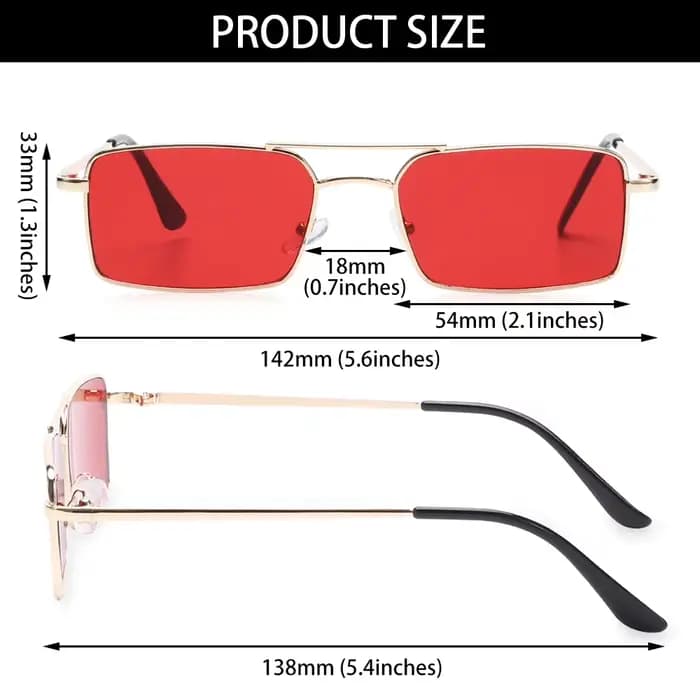 Lunettes de soleil rectangulaires rétro classiques pour femmes et hommes