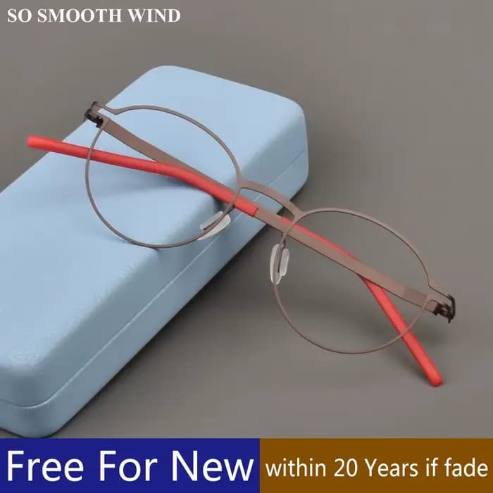 Lunettes rondes sans vis ultralégères pour hommes et femmes