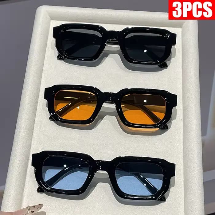 Lunettes de soleil vintage à monture rectangulaire pour femmes