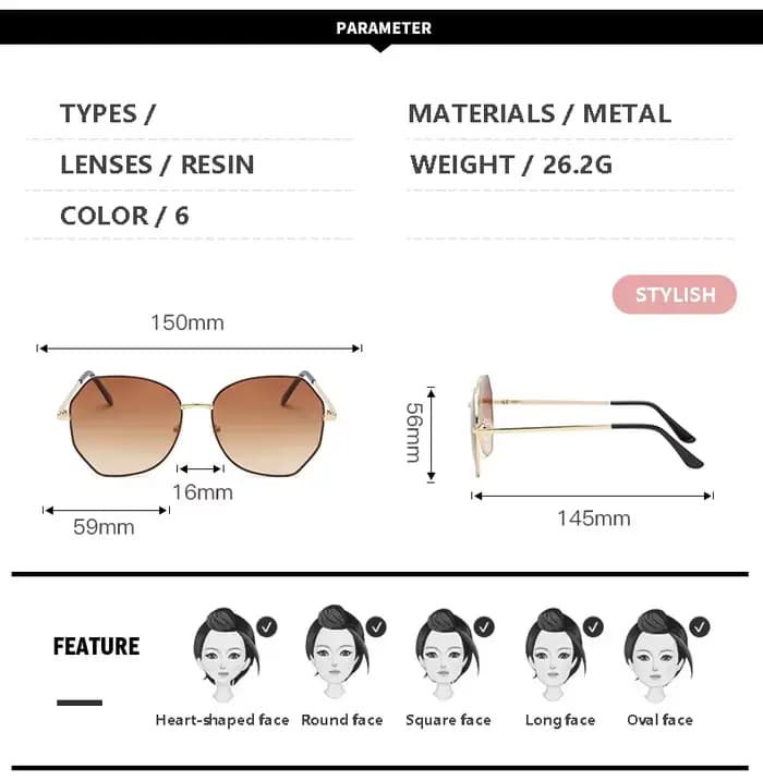 Lunettes de soleil polarisées dégradées pour femmes et hommes