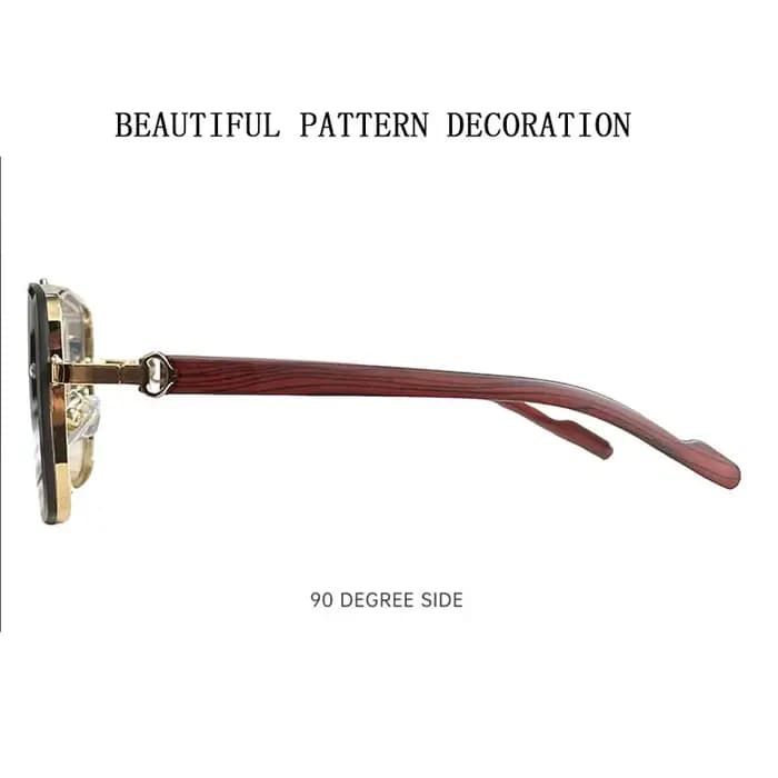 Lunettes de soleil carrées en bois pour hommes et femmes