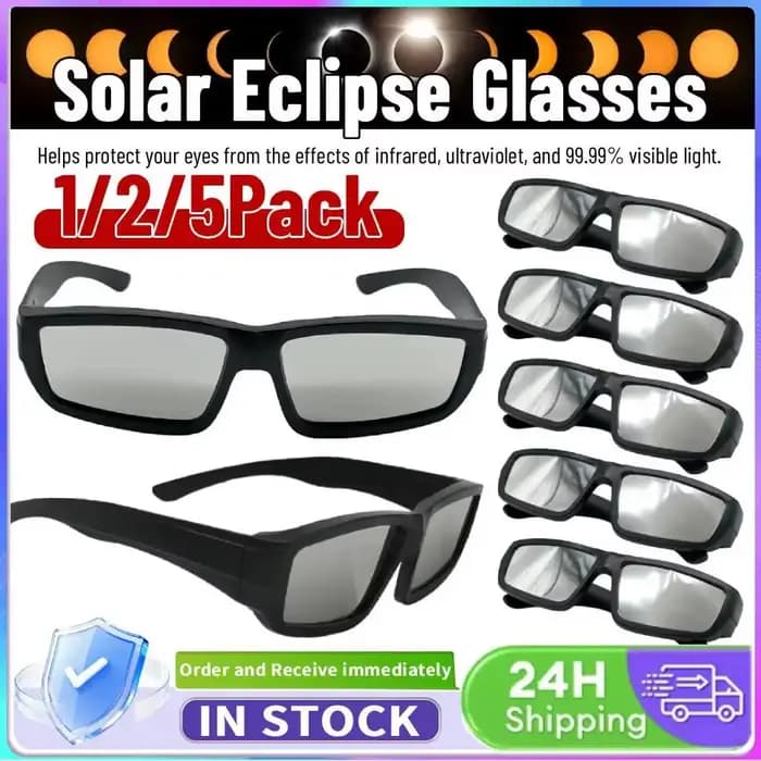 Lot de 1/2/5 lunettes d'éclipse solaire