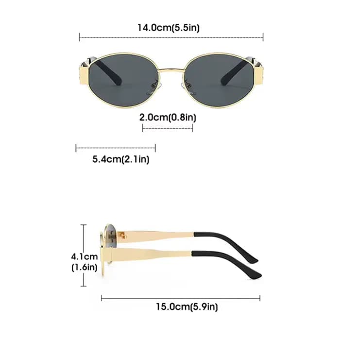Lunettes de soleil rétro de luxe unisexe Vintage