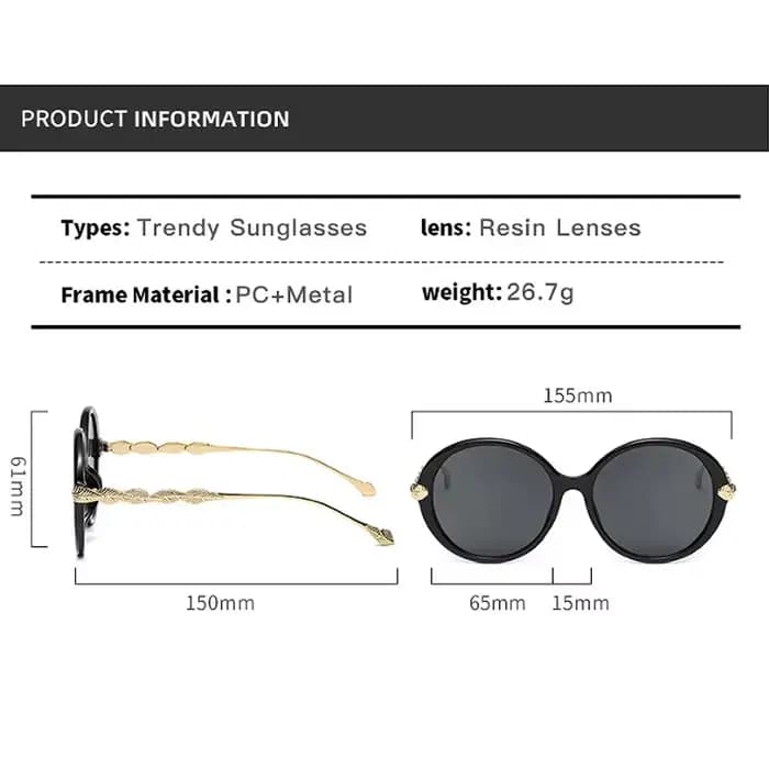 Lunettes de soleil rondes de style Ins