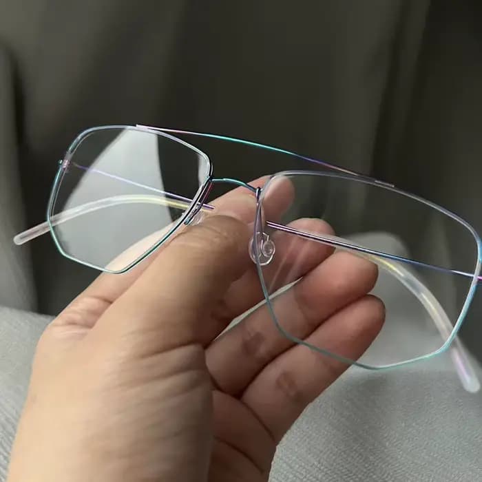Danemark marque hommes lunettes carrées cadre Double faisceau titane