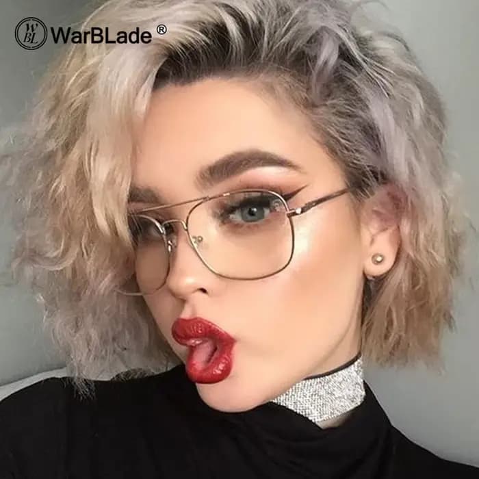 WarBLade Vintage or métal cadre lunettes hommes femmes