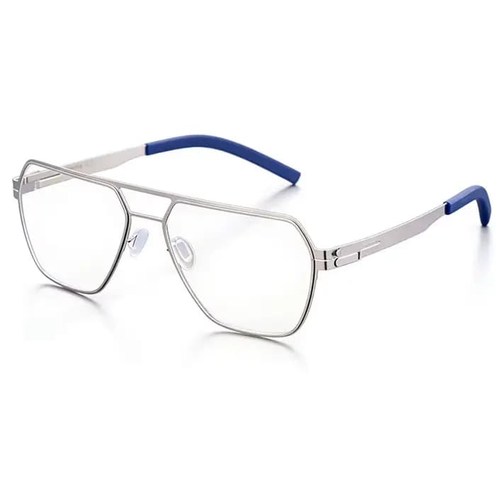 Monture de lunettes sans vis de marque allemande, grande taille pour hommes, style pilote à double pont, lunettes ultra-légères faites à la main pour femmes