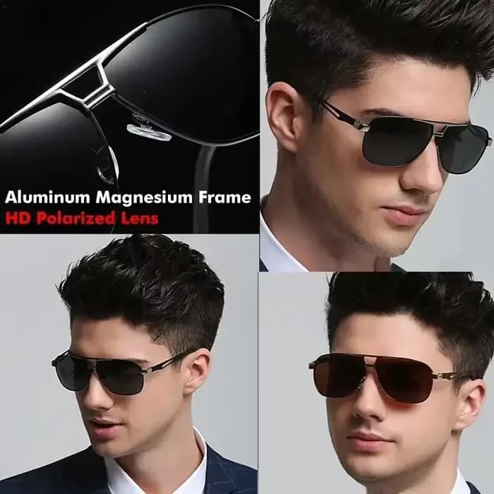 Lunettes de soleil photochromiques polarisées carrées pour hommes