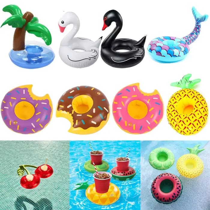 Porte-boisson gonflable en PVC pour piscine, porte-gobelet à flotteur, sous-verre de Bar pour fête, bouteille de boisson, jouets pour enfants