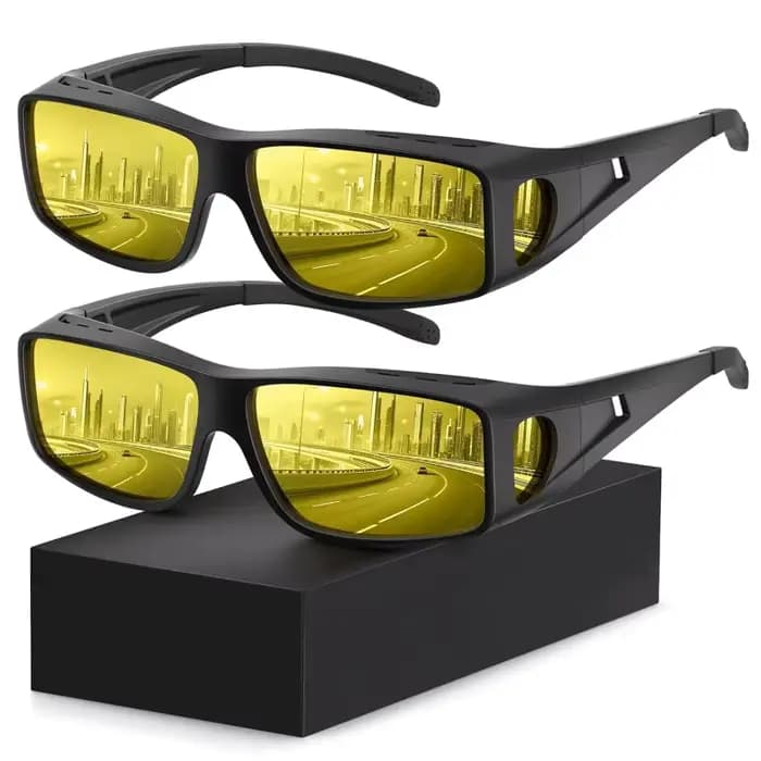 Lunettes de conduite nocturne polarisées HD anti-éblouissement avec protection UV