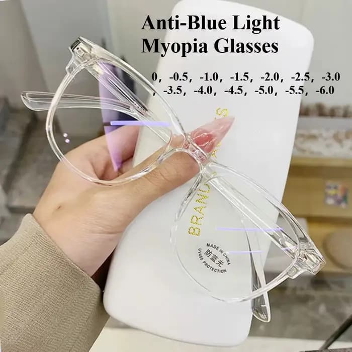Lunettes de myopie à finition transparente pour hommes et femmes
