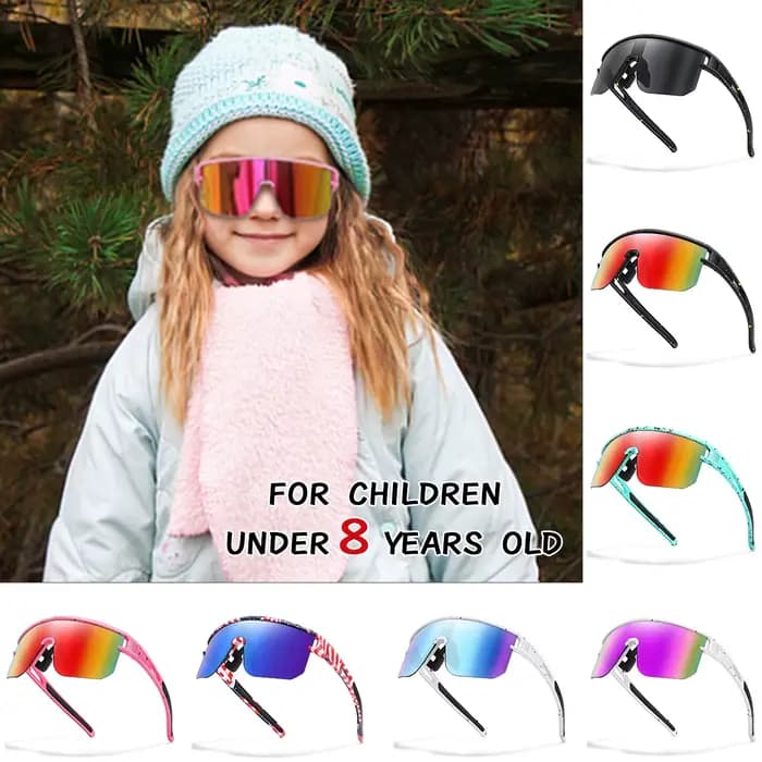 Lunettes de soleil de cyclisme pour enfants de 3 à 8 ans