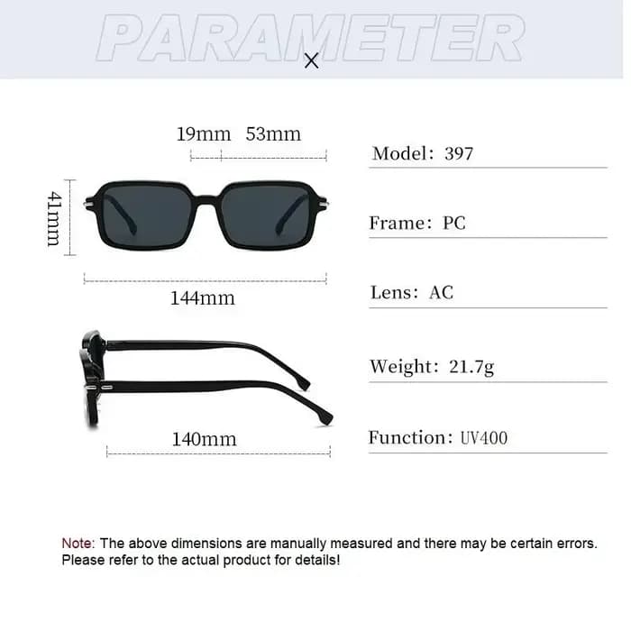 Lunettes de soleil rectangulaires à la mode pour hommes et femmes