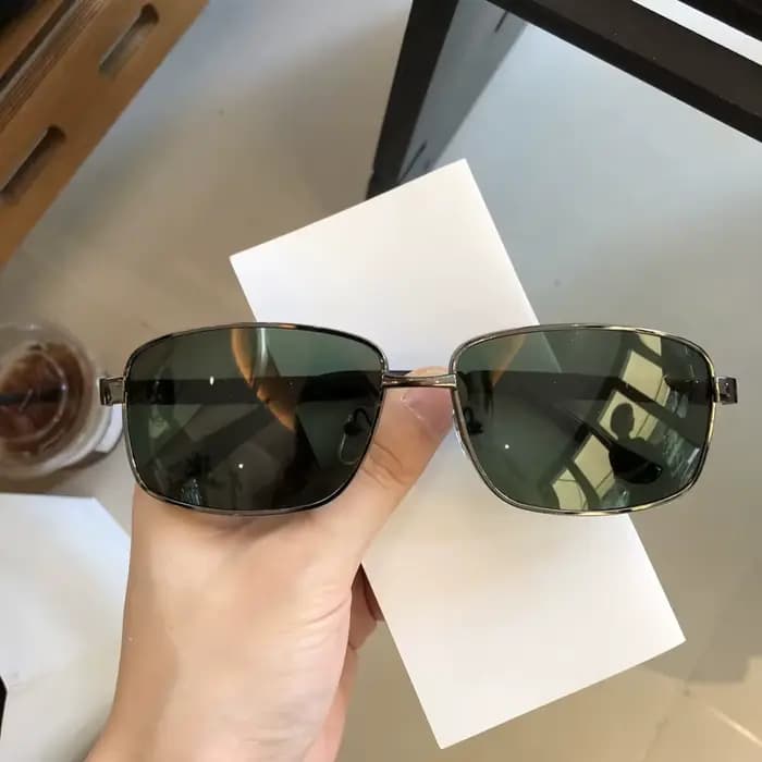 Nouvelles Lunettes de Soleil Vertes Tendance 2026 pour Hommes – Verre Cristal Haute Qualité