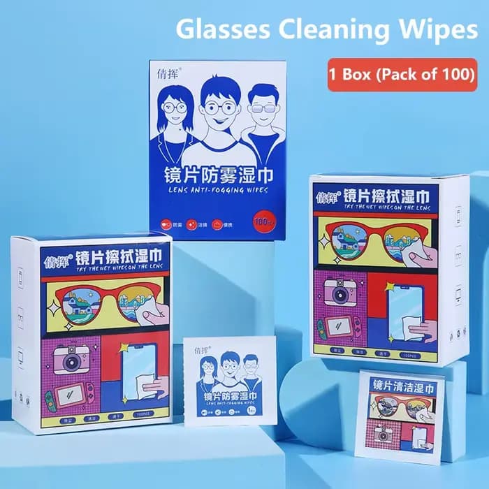 Lingettes anti-buée jetables pour lunettes