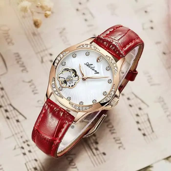 Montre mécanique automatique pour femme AILANG, montre de luxe squelette avec lunette sertie de diamants, étanche, élégante et tendance, idéale pour un cadeau