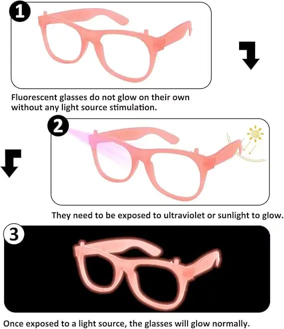 10 paires de lunettes lumineuses qui brillent dans le noir