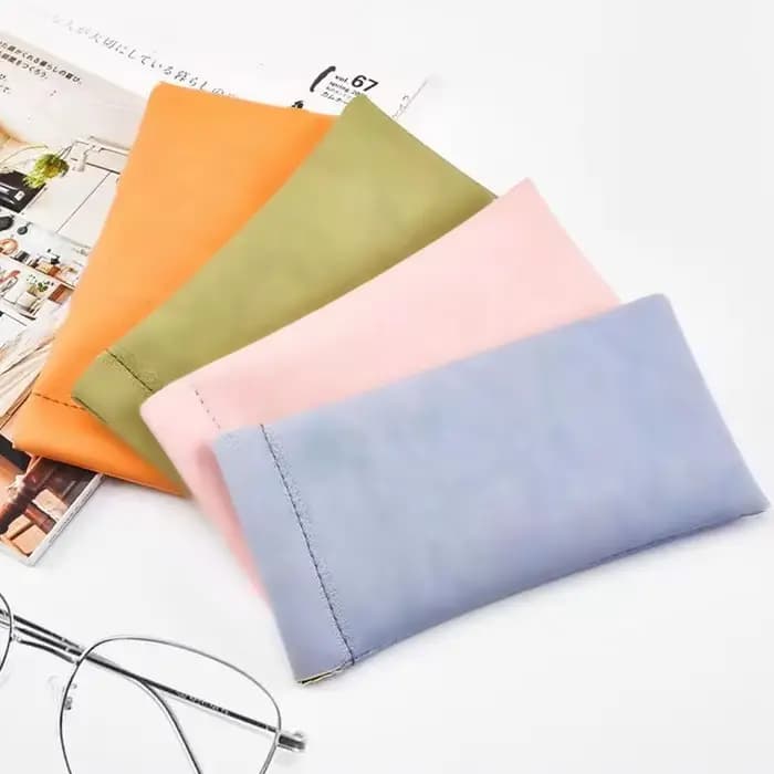 Sac à lunettes de soleil en cuir PU souple multicolore