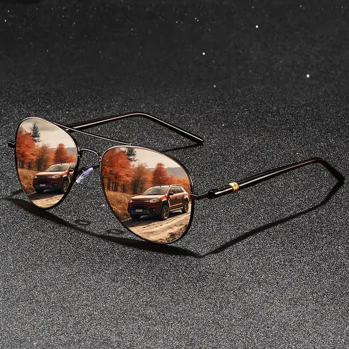 Lunettes de soleil vintage à monture métallique pour hommes et femmes