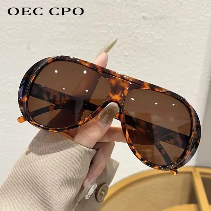OEC CPO mode Double ponts pilote lunettes de soleil femmes grand cadre nuances UV400 rétro