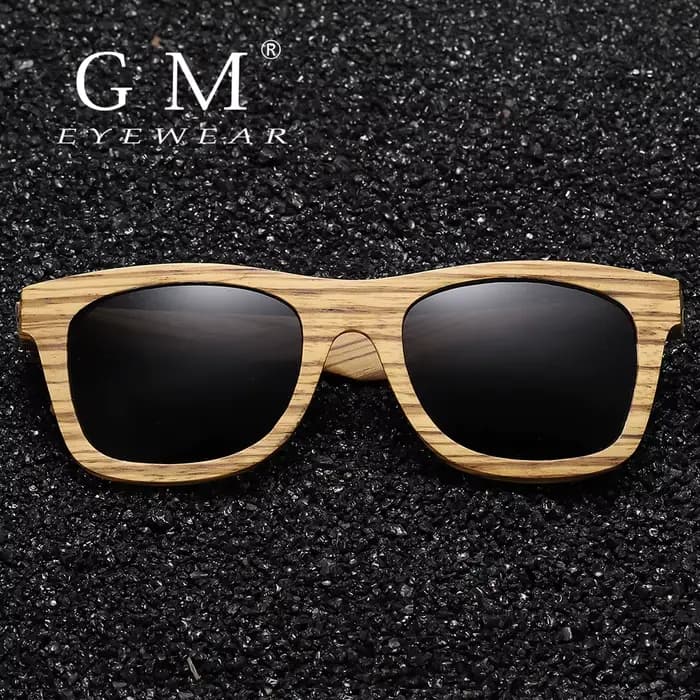 Lunettes de soleil en bois GM Zebra pour hommes et femmes