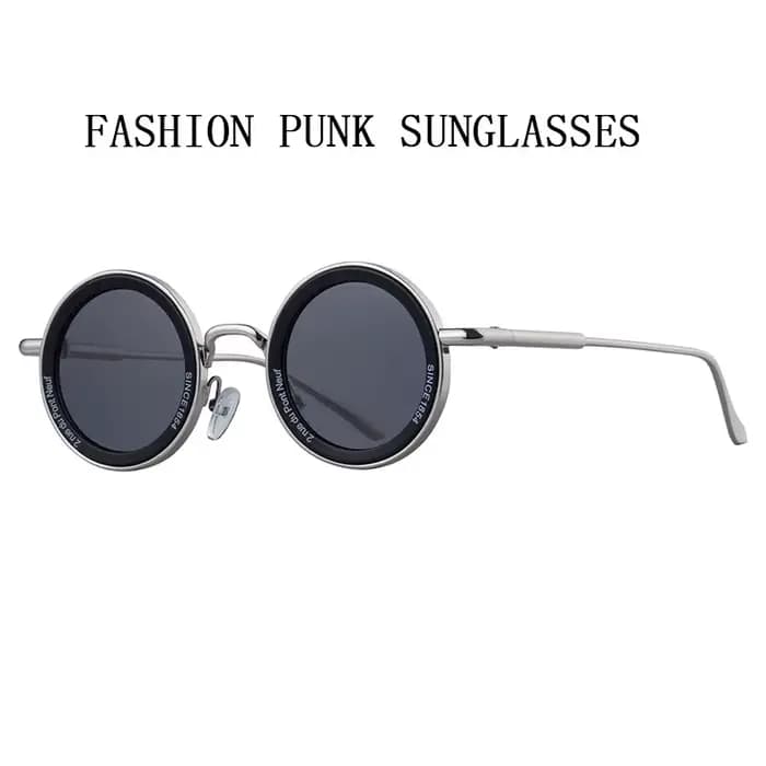 2025 Steampunk lunettes de soleil pour hommes mode ronde Punk