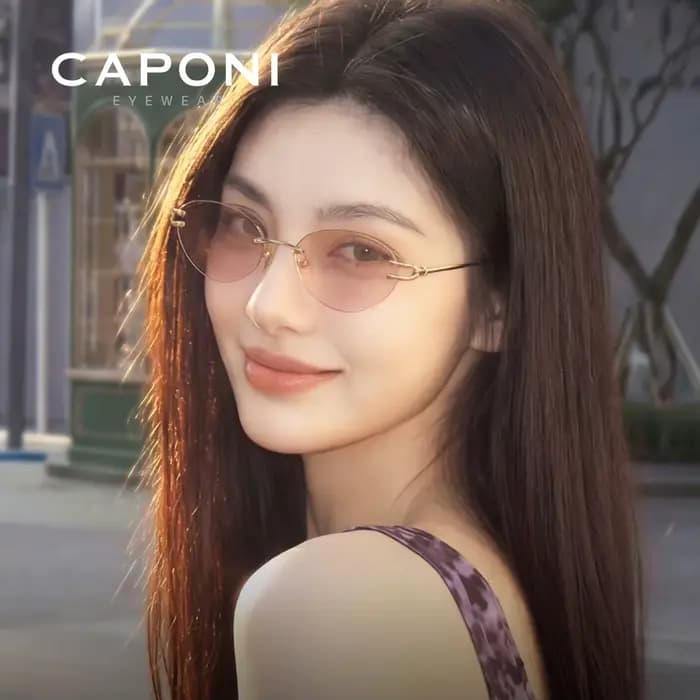 CAPONI Nouvelles lunettes de soleil œil de chat sans monture pour femmes