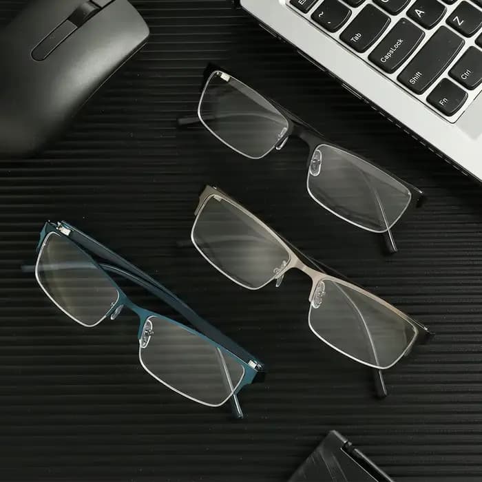 Lunettes de myopie pour hommes et femmes, haute qualité, demi-monture, dioptrie, Business, myopie, 1.0 1.5 2.0 4