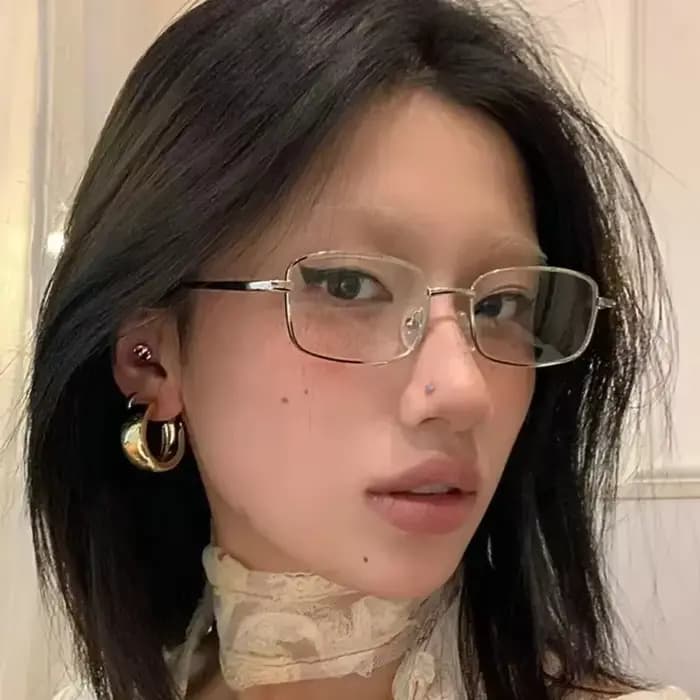 Y2K – lunettes Vintage à monture métallique carrée