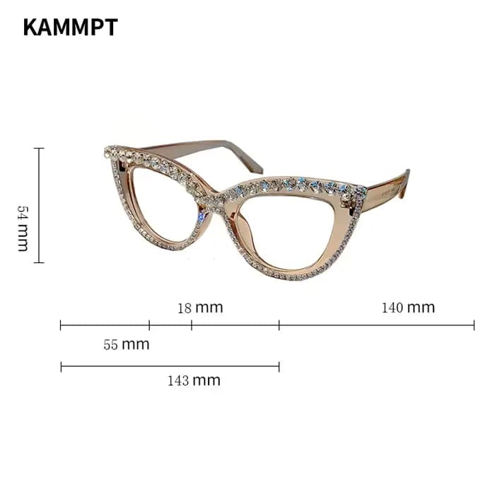 KAMMPT – lunettes œil de chat rétro avec strass pour femmes