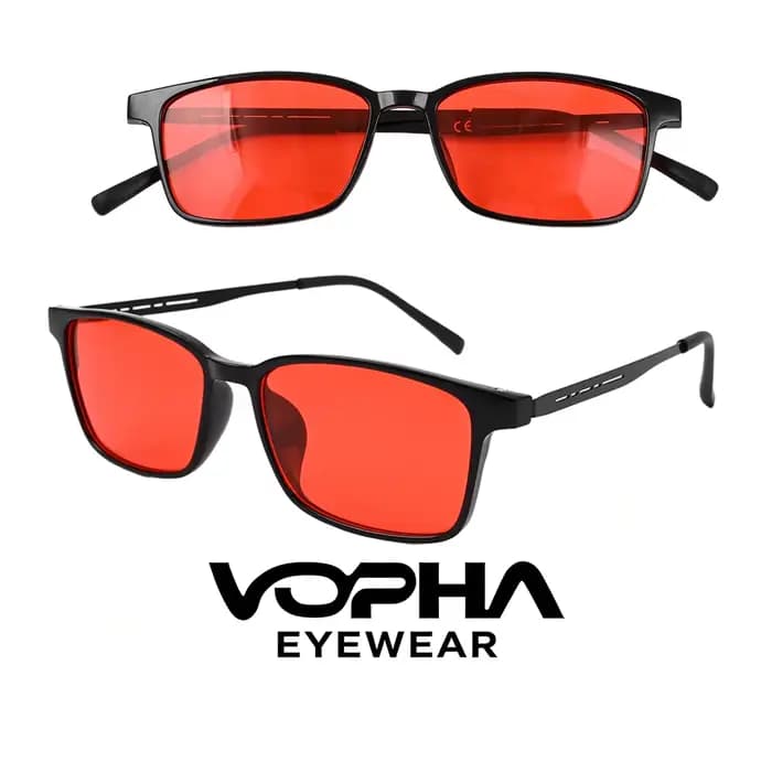 1 paire de lunettes anti-lumière bleue 99% orange pour le sommeil - Anti-fatigue - Adaptées aux écrans | Jeu