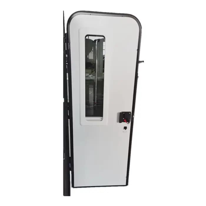 Nouvelle conception de porte de camping-car en alliage d'aluminium avec fenêtre en verre