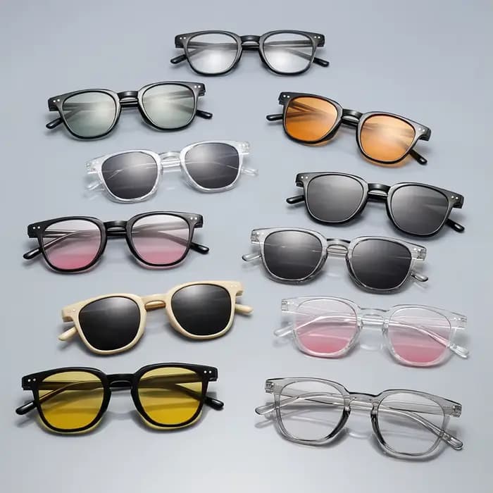 33PCS Lunettes de soleil unisexes rondes tendance avec verres dégradés rose poudré