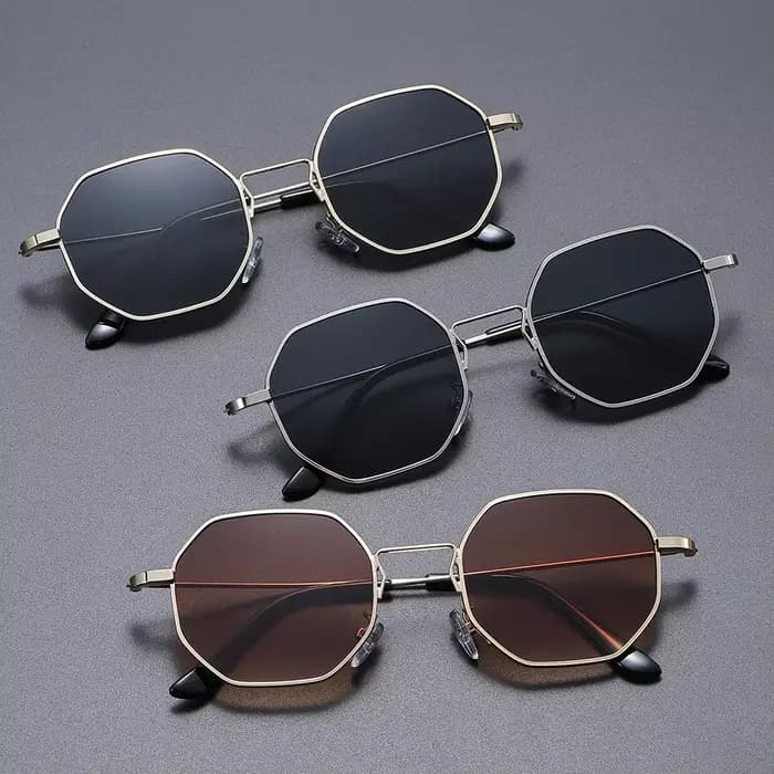 Lunettes de soleil classiques pour hommes avec monture géométrique