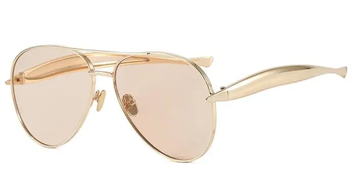Lunettes de soleil pilote surdimensionnées marron clair pour femmes et hommes