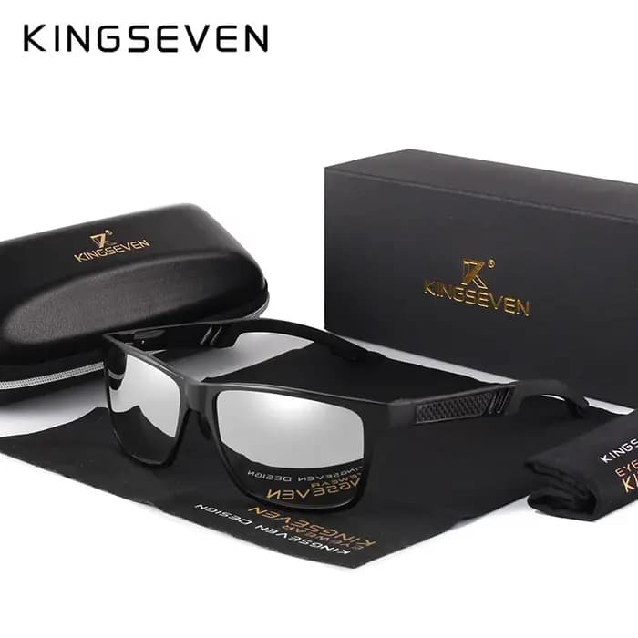 KINGSEVEN-Lunettes de soleil polarisées plein cadre pour hommes, matériau en aluminium, lunettes de