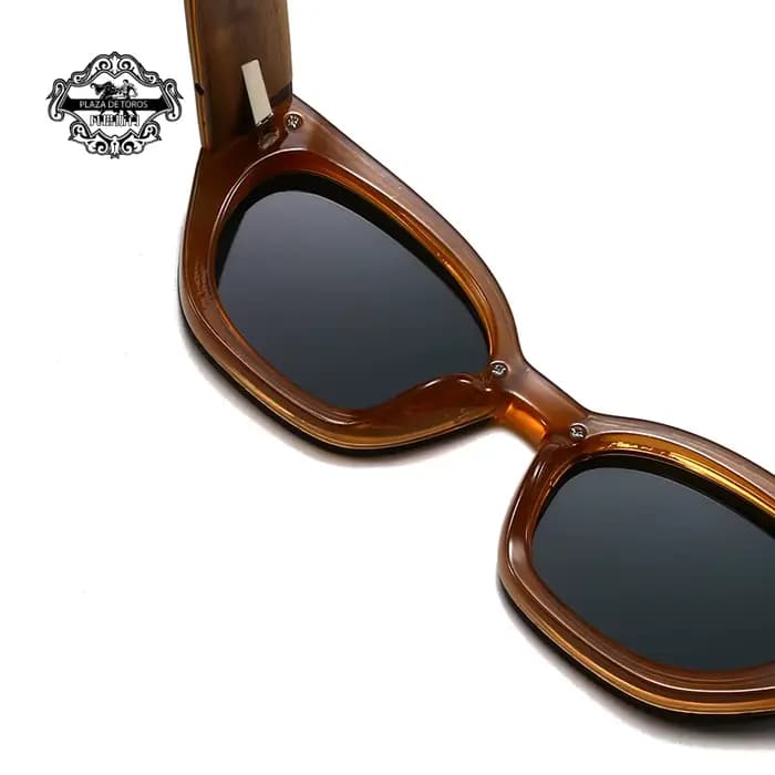 Lunettes de soleil polygonales Vintage en bois naturel pour hommes et femmes