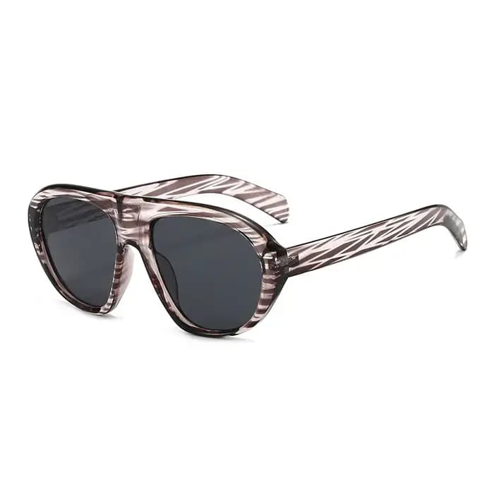 Lunettes de soleil vintage ovales noires à motif léopard pour femmes