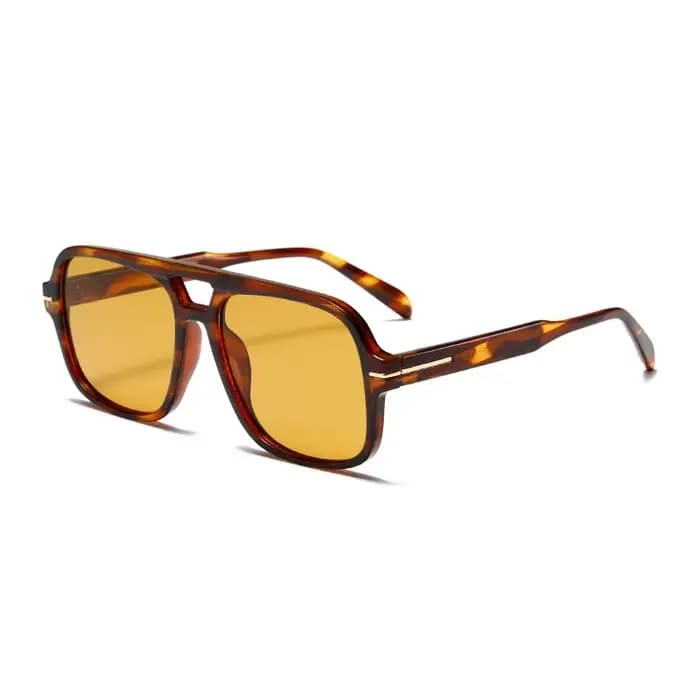 3507 Lunettes de soleil aviateur carrées à double pont - Style pilote vintage UV400