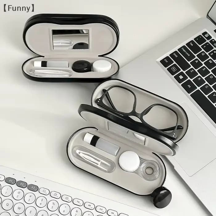 Boîte à lunettes double couche 2 en 1 pour hommes et femmes