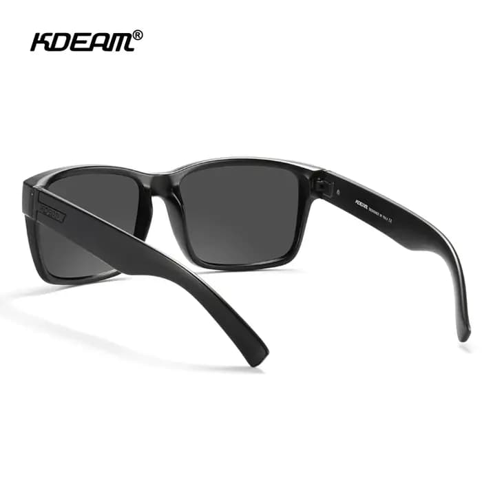 KDEAM nouvelles lunettes de soleil polarisées carrées noires hommes lunettes de créateur à dessus pl