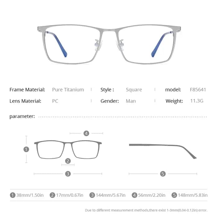 Lunettes carrées personnalisées pour hommes