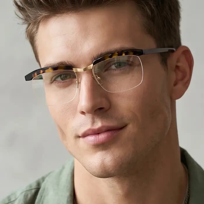 Monture de lunettes en métal et acétate faite à la main pour hommes, lunettes Tom Hardy, lunettes de cosplay du film The Legend, lunettes dorées brossées