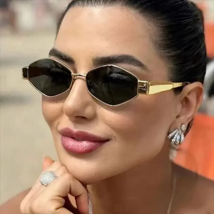 Mode hexagone lunettes de soleil femmes 2025 marque de luxe Design Unique polygone