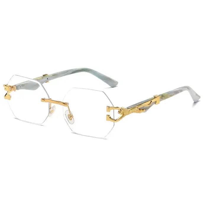 Hexagone sans monture lunettes de soleil carré femmes rétro hommes