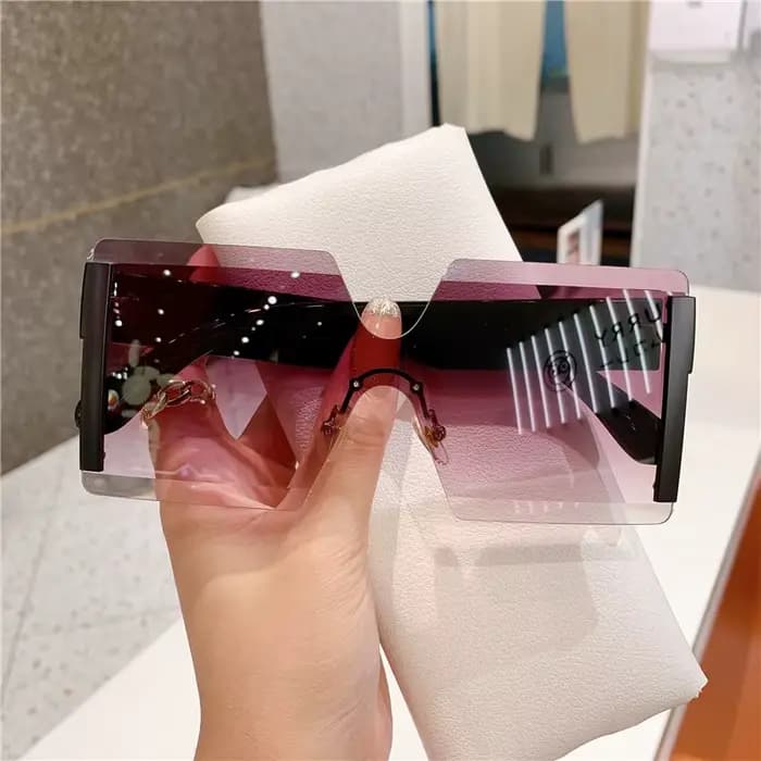 Lunettes de soleil surdimensionnées sans bords pour femmes